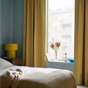 Mustard Yellow Room Darkening Curtains
